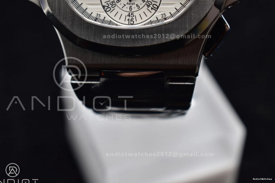 Mod Stk PPF Date Nautilus SS SS A7750 435 Wht Chrono 5980 Cozy 0325